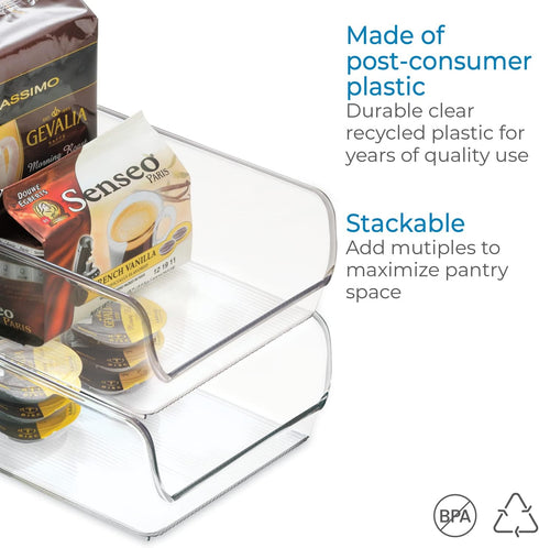 iDesign BPA-Free Plastic Freezer and Fridge Organization Bin for Kitchen, Fridge, Freezer, Pantry and Cabinet Organization, The Linus Collection –...