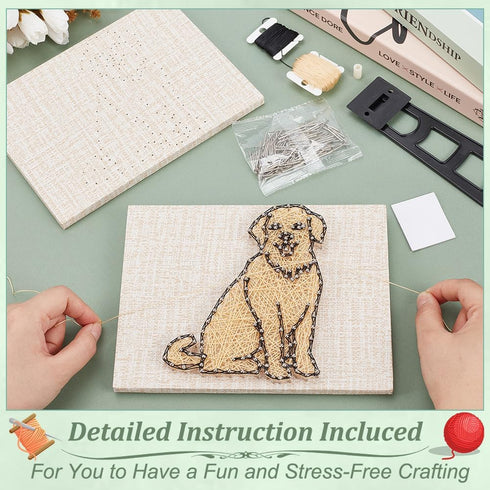WEBEEDY DIY Dog String Art Kit for Adults Beginners 3D Cute Animal String Art Crafts Kit,Arts Crafts Kit with Instruction and All Supplies,Home Wa...