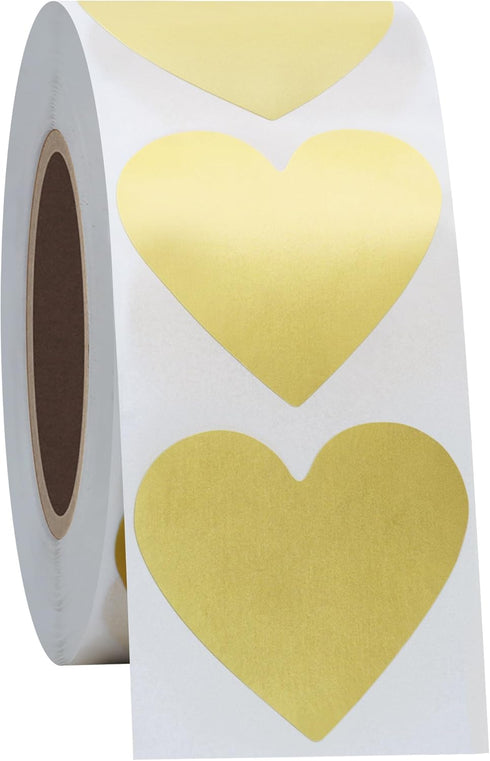 Hybsk 1000pcs Gold Heart Stickers 30mm Love Labels for Crafting Scrapbooking (Gold)...