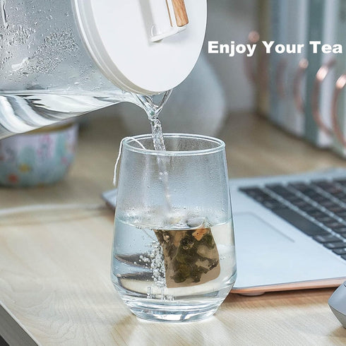Numola 100Pcs Disposable Tea Bags for Loose Leaf Tea, Empty Tea Bags Natural Material Seal Tea Infuser Bag, Tea Infuser Sachets with Drawstring He...