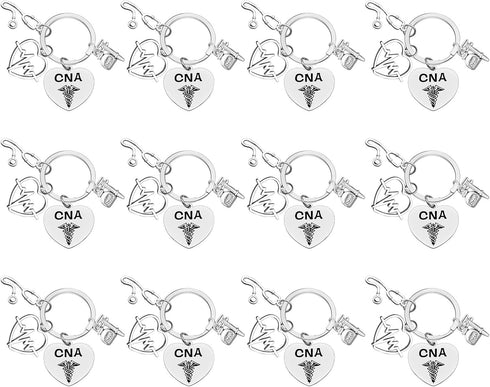 Xiahuyu 12 Pcs CNA Gifts Certified Nursing Assistant Keychain CNA Student Gift CNA Graduation Gift CNA Appreciation Gifts CNA Week Retirement Chri...