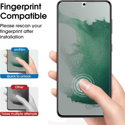 amFilm Privacy Screen Protector Samsung Galaxy S22 5g 6.1 inch with 2 Pack Camera Lens Protector, Anti Spy, Fingerprint ID Compatible, Easy to Ins...