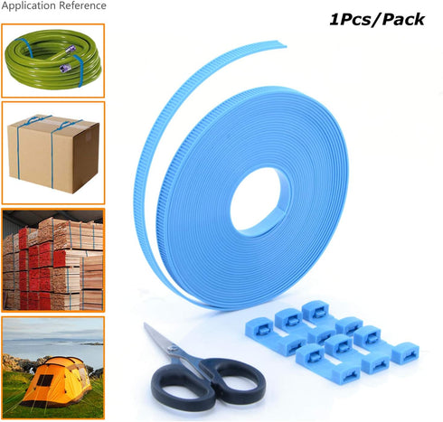 Zip Ties,Nylon Cable Ties For Binding Baggage Cargo,Ultra Long 8 Meters Cable Roll With Connectors - With Scissors - 1 Pcs/Pack...