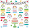 65 Pcs Birthday Bulletin Board Set Rainbow Classroom Happy Boho Birthday Chart Cutouts Decorations Decor Board for Classroom Home Calendar Bulleti...