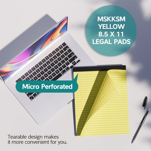 Legal Pads 8.5 x 11, 3 Pack Yellow Note Pads 8.5 x 11 Writing Pads, Wide Ruled Legal Notepads, Lined Pads of Paper Yellow Paper Pads, 30 Sheets Pe...