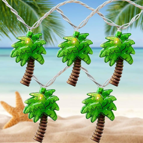 8.5Ft Palm Tree String Lights with 10 Palm Tree Light, Summer Beach Themed Decoration Light for Camp Tent Wedding Holiday Party Garden Bedroom(Whi...