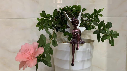 Sitting fairy garden statue,angel garden statues outdoor,Fairy Gifts for Women garden fairy figurines outdoor decor (Brown)...