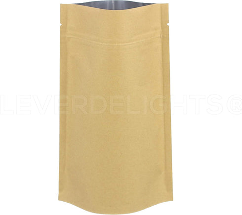 CleverDelights Kraft Stand Up Pouches - 8oz - 100 Pack - 6" x 9" x 3"...