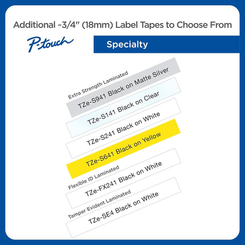 Brother P-touch Genuine TZe-S141, ~3/4" (0.7") Black on Clear Extra Strength Adhesive Laminated Tape –26.2 ft(8m) (TZES141)...