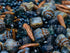 2.1oz (60 g) Mix of Unique Czech Bohemia Glass Pressed Beads, Dark Blue, Table Cut, Matte and Glossy, Faceted Fire Polish, Hand Made Set Kit BCV...