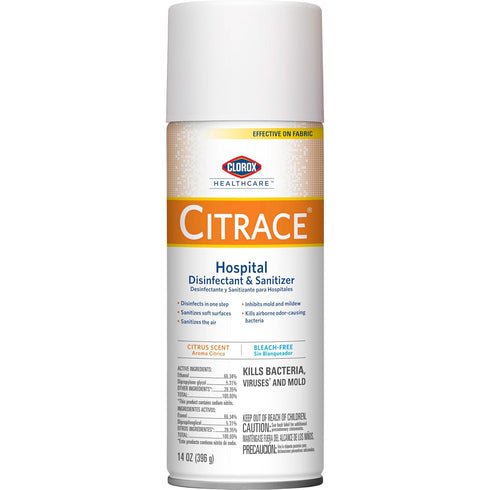 Clorox Healthcare Citrace Hospital Disinfectant and Sanitizer Aerosol Spray, Citrus Scent, Bleach Free, 14 Fluid (Package May Vary)...