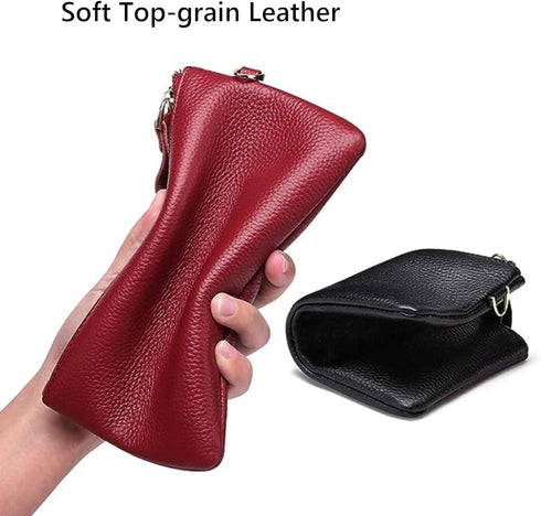 Women's Wristlet Clutch Slim Leather Wallet RFID Blocking Pouch...