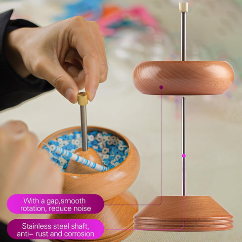 ORNUNIQ Clay Bead Spinner, Jewelry Making Tool with 1500 Clay Beads and 2 Big Eyed Beaded Needles, Ideal for Clay Beads Jewelry Making...