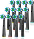 Replacement Brush Heads Fit for Braun Oral b, Compatible with Oral-B Pro 1000/2000/3000/5000/6000 Smart and Genius Electric Toothbrush, 12 Pcs, Bl...