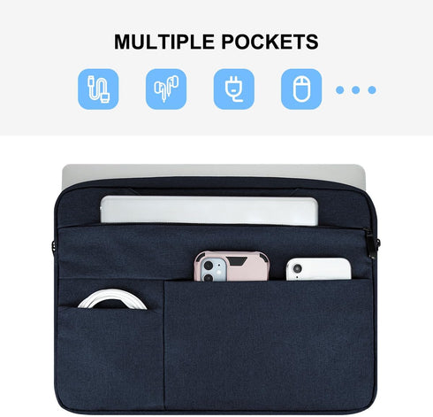 15.6 Inch Laptop Sleeve Case with Multiple Pocket for 15-16 Inch MacBook Pro 15.6 inch Laptop Computer, Waterproof Protective Hidden Handle Carryi...