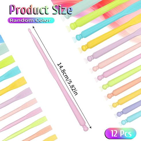 12 Pcs Plastic Crochet Hooks Different Sizes (2.0-10.0 mm) Ergonomic Handle Crochet Knitting Needles Set Craft Yarn Weaving Tools for Hat Gloves S...