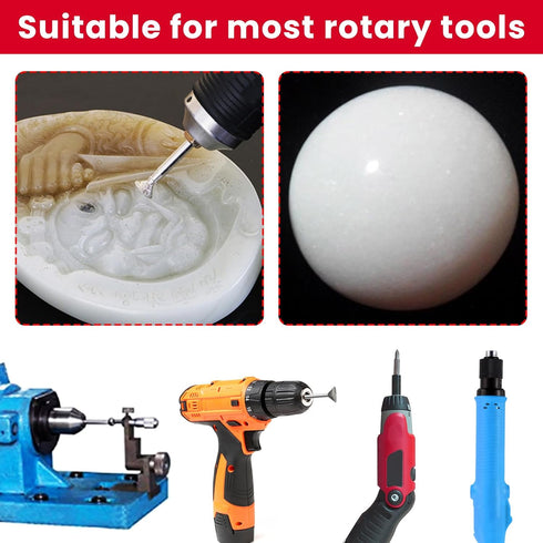 Stone Carving Set Diamond Burr Bits Compatible with Dremel, 13PCS Polishing Kits Rotary Tools Accessories with 2.35mm 3mm Shank Bowl Shape for Car...