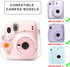 Case for Fujifilm Mini 12/11/9/8 Instant Camera Protective Bag with Transparent Shoulder Strap (Real Flower - Pink)(No Camera)...