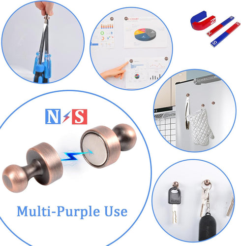 Refrigerator Magnets, 14Pcs Strong MagnetsTaper Shape for Whiteboard, Fridge Magnets Magnetic Push Pins, Neodymium Fridge Magnets for Office......