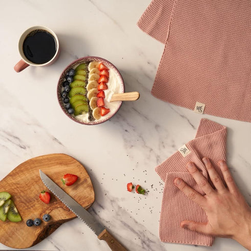Wild & Stone | Organic Cotton Dish Cloth | Eco-Friendly Kitchen Cloth | Biodegradable & Compostable Cleaning Cloth | Rose...