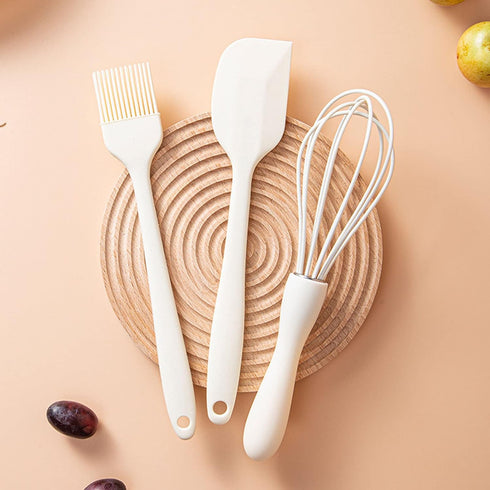 Silicone Spatula Set Food Grade with Pastry Brush and Whisk, Nonstick Cookware High Heat Resistant Seamless Design Kitchen Spatulas for Cooking, B...