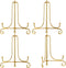 Tatuo 4 Packs Plate Holder for Display, 4 Inch Gold Plate Stand, Iron Easel Photo Holder Stand for Home Decoration...
