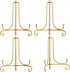 Tatuo 4 Packs Plate Holder for Display, 4 Inch Gold Plate Stand, Iron Easel Photo Holder Stand for Home Decoration...