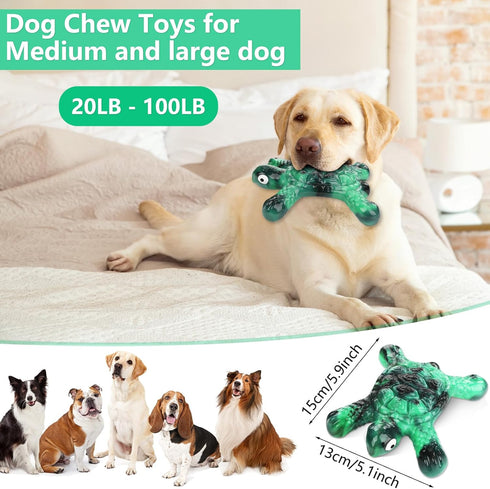 Dog Toys for Aggressive Chewers Indestructible Dog Toys for Large Dogs - Tough Dog Chew Toys for Medium/Large Dog Breed, Real Bacon, Nylon Bones T...