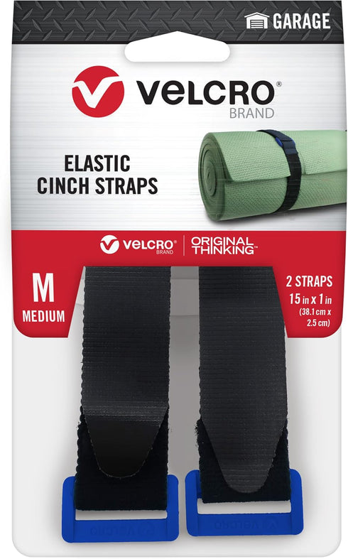 VELCRO Brand Garage Organization | Elastic Cinch Straps with Buckle| Bundle Poles and Stakes, Organize Power Tool Cords | Adjustable and Stretch f...