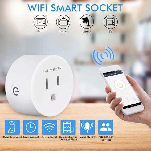 Smart Plug, WiFi Light Switch, Outlet Timer, Amazon Alexa Google Home Voice, APP and Remote Control, Smart Devices, Gadgets, Home Improvement Outl...