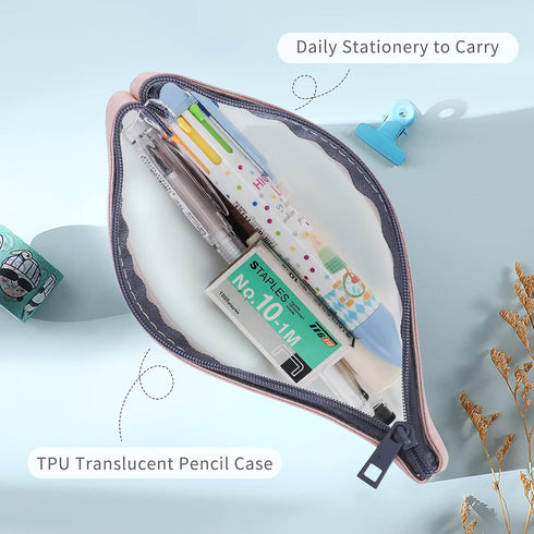 Classycoo Pencil Case 4 Pack Zipper Pencil Pouch, Multifunctional Clear Pen Bag Organizer Stationery Storage Bag for Office Supplies Cosmetics Mak...