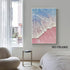 Pink Beach Canvas Wall Art Abstract Blue Ocean Poster White Wave Picture Pink Blue Seascape Canvas Abstract Landscape Painting Pink Blue Abstract ...