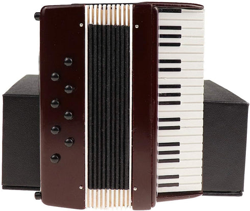 Dselvgvu Miniature Accordion with Case Mini Musical Instrument Replica Collectible Miniature Dollhouse Model Home Decoration (Red, 4.06"x3.53"x1.5...
