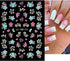 JMEOWIO 3D Embossed Flower Nail Art Stickers Decals Self-Adhesive Pegatinas Uñas 5D Spring Summer Floral Heart Nail Supplies Nail Art Design Decor...