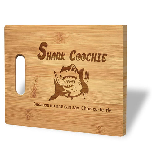 Shark Coochie Charcuterie Board?Handmade Cutting Bamboo Board, Funny Charcuterie Board (Board-A?11‘’)...