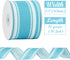 HUIHUANG Blue Stripe Ribbon Vertical Stripe Wired Edge Ribbon Blue Burlap Ribbon 2.5 Inch X 10 Yards for Crafts Wrapping Scrapbooking Bows Making ...