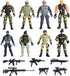 8-Pack Military Toy Soldiers Action Figures Playset, US Army Men and SWAT Team with Military Weapons Accessories for Kids Boys Girls...