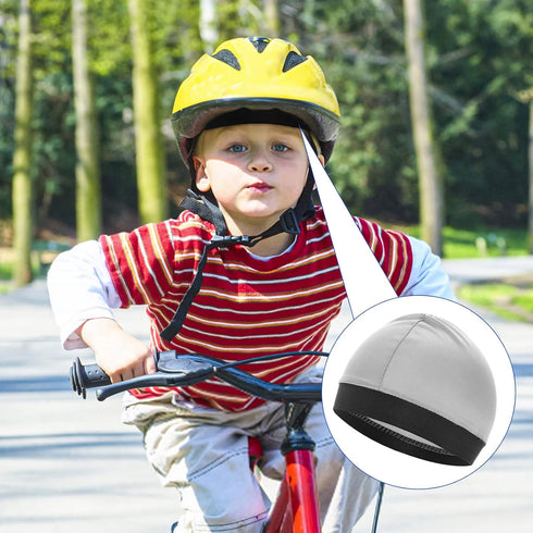 4 Pieces Wave Cap Kid, Children's Satin Wave Cap for Boys and Girls Boo Boo Cap for Men Football Cap Sports Wicking Cap Running Hat Elastic Caps M...