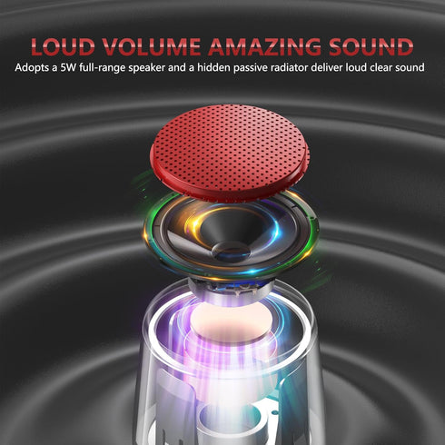 INSMY Small Bluetooth Speaker, Waterproof Mini Portable Wireless Speaker, Punchy Bass Rich Audio Stereo Pairing, Handheld Pocket Size, Built in Mi...