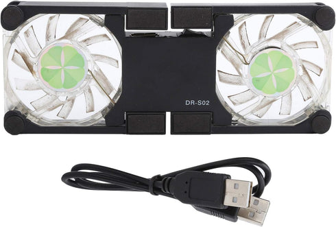 ASHATA Portable Laptop Cooling Pad, with Antiskid Mount, Dual Light Emitting Fan, USB Foldable Heat Dssipation Stand for Notebook Computer...