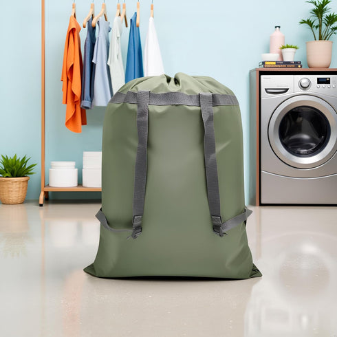 Laundry Bag Backpack, 27” x 34”Sturdy Laundry Bag with Shoulder Straps Drawstring Closure Heavy Duty Foldable Laundry Backpack for College, Travel...