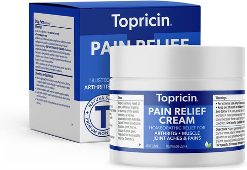 Topricin Pain Relief Cream (4 oz) Fast Acting Pain Relieving Rub...