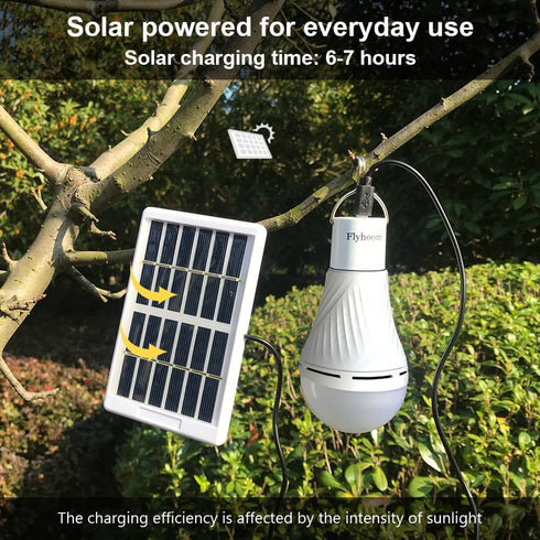 Solar Light Bulbs Dusk to Dawn Solar Lights Indoor, Portable Solar Chicken Coop Lights Hanging Solar LED Camping Lights, 2-Pack...