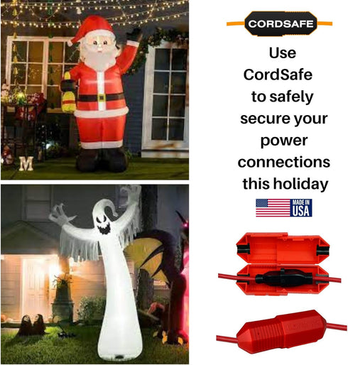 Extension Cord Plug Protector Safety Cover, Water-Resistant Indoor Outdoor, Keep Cords Connected, Patio Bistro String Lights Holiday Lights Christ...