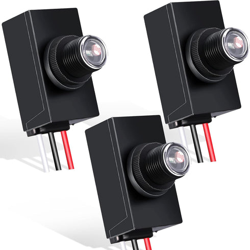 3 Pieces Dusk to Dawn Sensor for Outdoor Lighting 100-277v Photocell Sensor Photo Eye Sensor Photoelectric Switch Hardwired Post Eye Light Control...