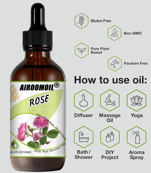 Rose Fragrance Oil 4oz for Aromatherapy Diffuser Oil Soap Candle Making Scents DIY Aroma Spary Oils...