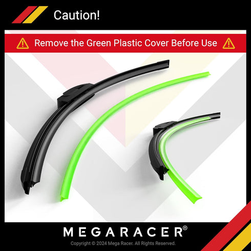 Mega Racer 24"+18" Wiper Blade, Automotive Replacement Windshield Wiper Blades For My Car, Windshield Wipers for Driver and Passenger Side, All Se...