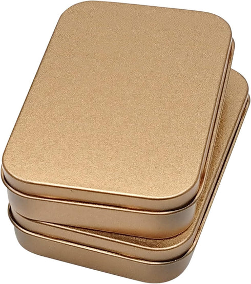 6 Pcs Metal Hinged Tin Box Container Mini Portable Small Storage Container Kit with Lid for Home Storage 3.7 x 2.3 x 0.8 Inch, Gold...