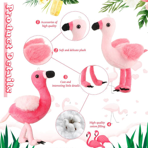Skylety 8 Pcs 6 Inch Plush Flamingo Party Favors Small Flamingo Stuffed Animal Toy Flamingo Ornaments Keychain Birthday Party Supplies...
