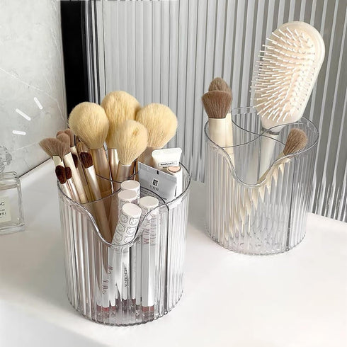 Makeup Brush Holder Makeup Organizer, 4 Slot Eyeliner Eyelash Brush Makeup Brushes Cup Pen Holder for Vanity Decor Desk Storage, Bathroom Countert...